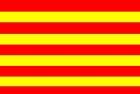 Bandera a rayas rojas y amarillas