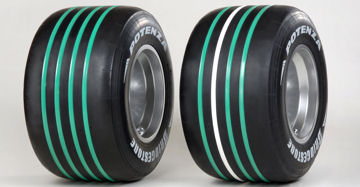 Neumáticos con surcos verdes